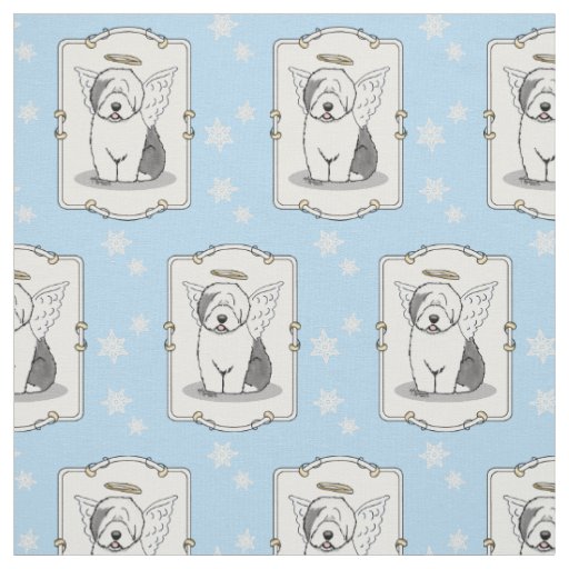 Nice Angel Old English Sheepdog (Gray 1) - Cute Fabric