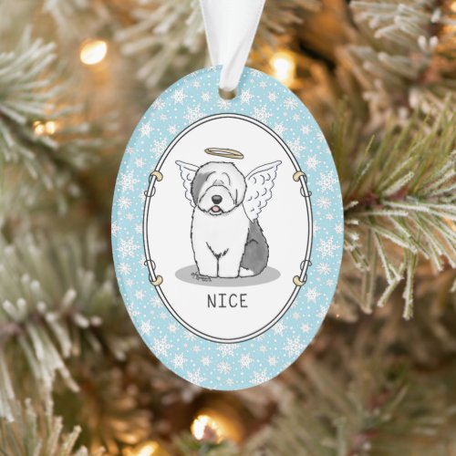 Nice Angel Old English Sheepdog (Gray 1) - Cute Ornament