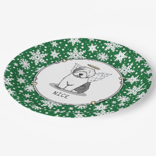 Nice Angel Old English Sheepdog (Gray 1) - Cute Paper Plates