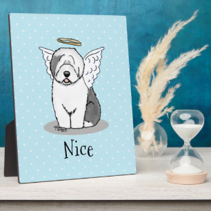 Nice Angel Old English Sheepdog (Gray 1) - Cute Plaque