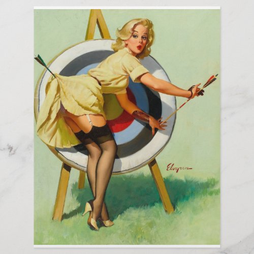 Nice Archery Shot _ Retro Pin Up Girl Flyer