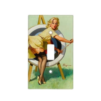 Nice Archery Shot - Retro Pin Up Girl Light Switch Cover by PinUpGallery at Zazzle