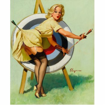 Nice Archery Shot - Retro Pin Up Girl Statuette by PinUpGallery at Zazzle