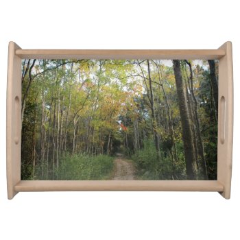 Nice Autumn Forest Path Serving Tray by Scotts_Barn at Zazzle
