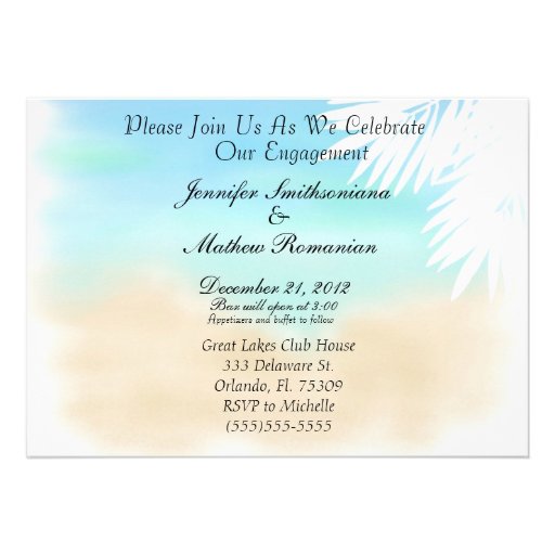 Beach Themed Engagement Party Invitations 8