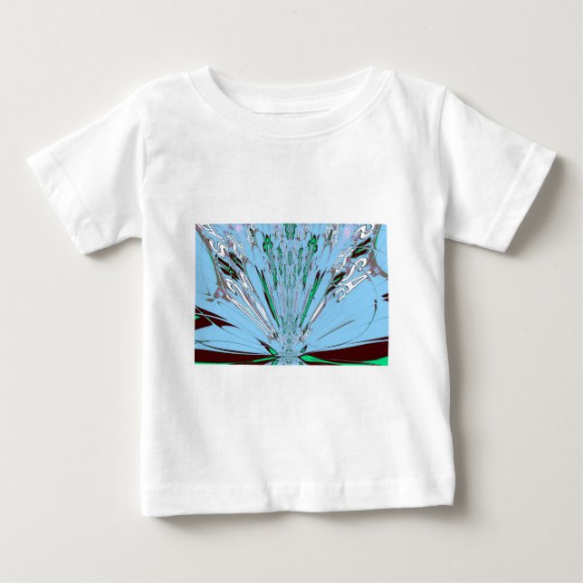 Nice Beautiful Aqua Blue Amazing Floral Motif Art Baby T-Shirt (Front)