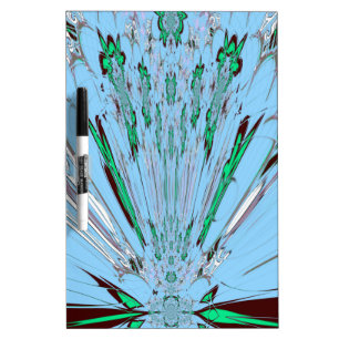 Nice Beautiful Aqua Blue Amazing Floral Motif Art Dry Erase Board