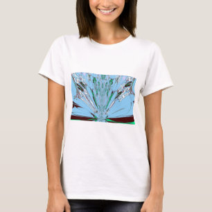 Nice Beautiful Aqua Blue Amazing Floral Motif Art T-Shirt