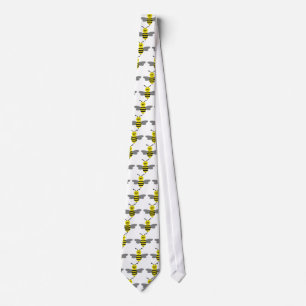 nice bee icon neck tie