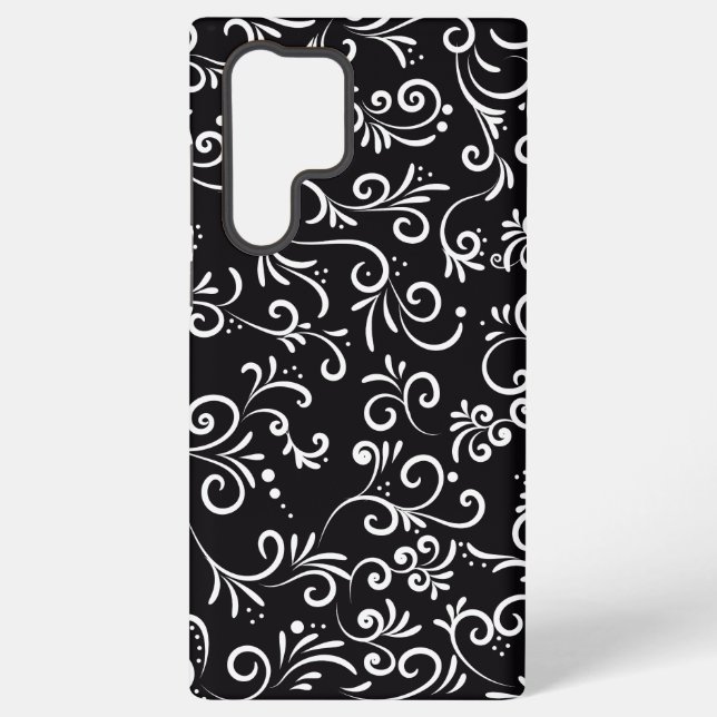 Nice Black Elegant Ornamental Samsung Galaxy Case (Back)