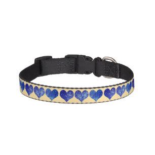 Nice blue dog collar hearts
