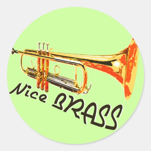 Nice Brass Classic Round Sticker (Front)