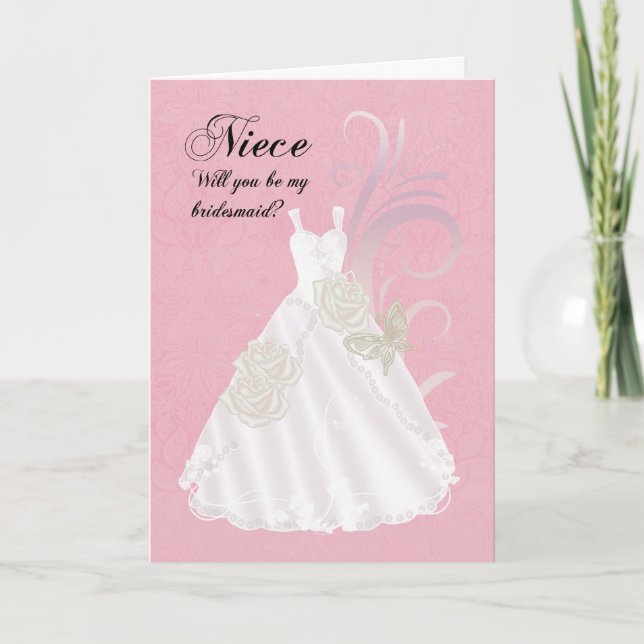 Nice, Bridesmaid, Will You Be My Bridesmaid, Pink Invitation (Front)