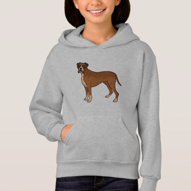 Nice Brown Boxer Dog Breed Design Hoodie (Front)