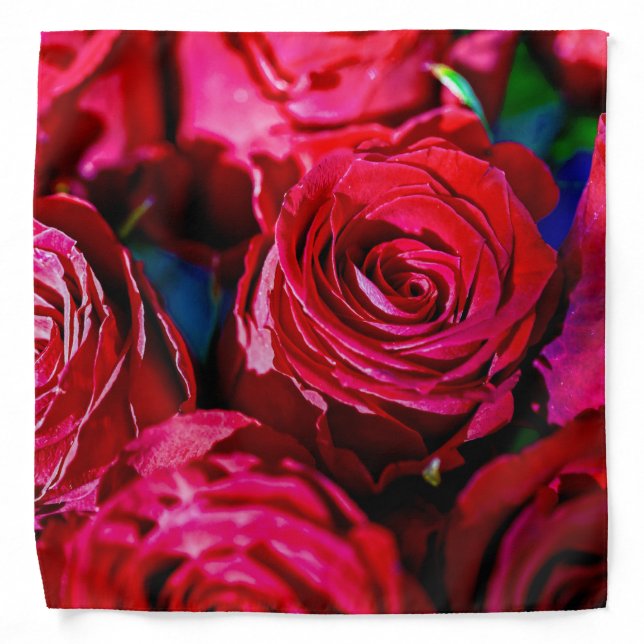 Nice Bunch Of Red Roses Bandana (Front)