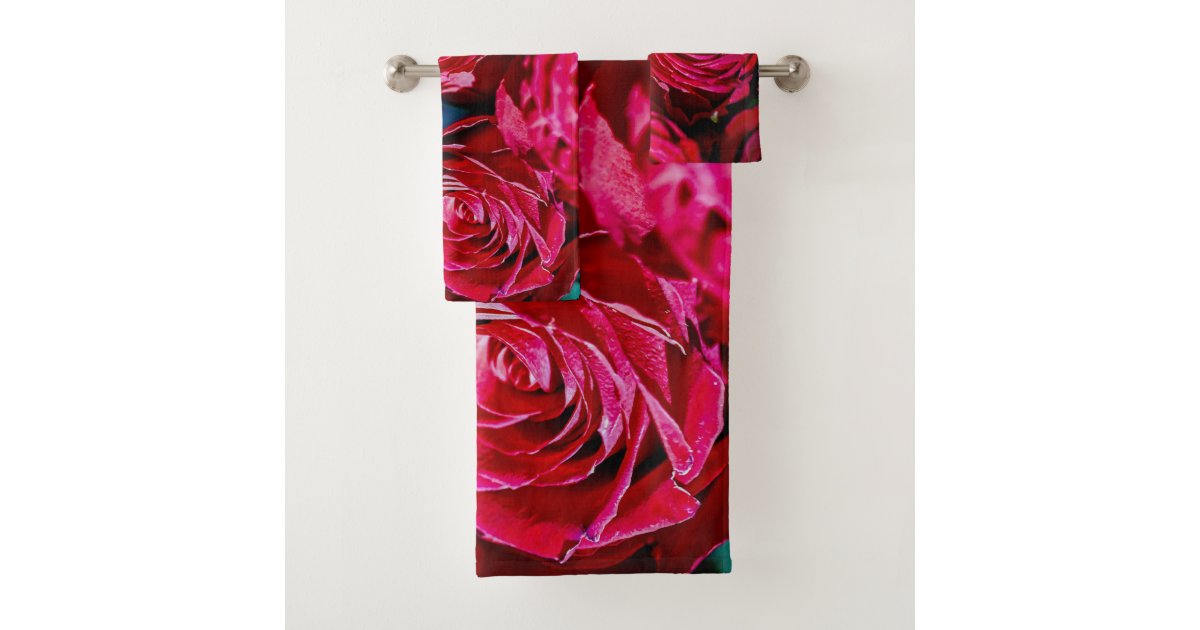 Nice Bunch Of Red Roses Bath Towel Set Zazzle