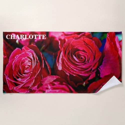 Nice Bunch Of Red Roses Beach Towel