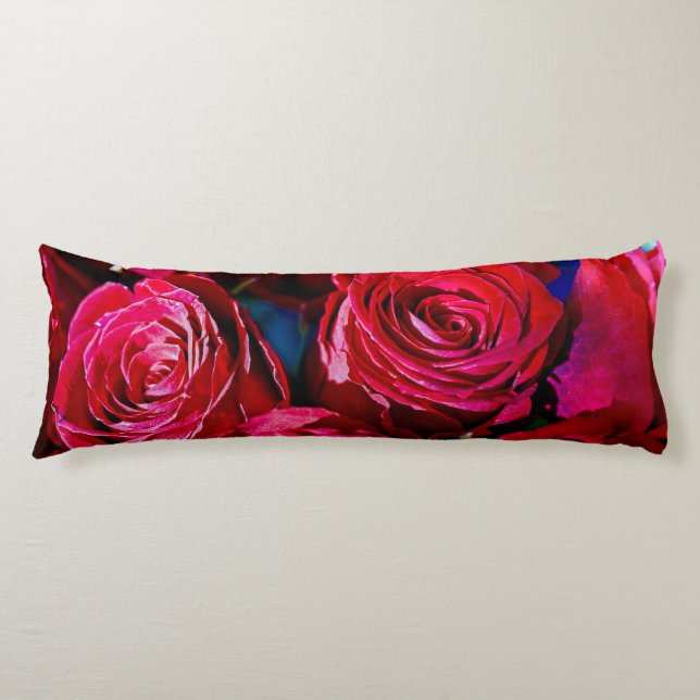 Nice Bunch Of Red Roses Body Pillow (Front)