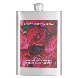 Nice Bunch Of Red Roses Flask