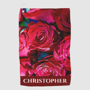 Nice Bunch Of Red Roses Golf Towel