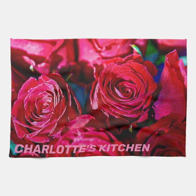 Nice Bunch Of Red Roses Kitchen Towel (Horizontal)