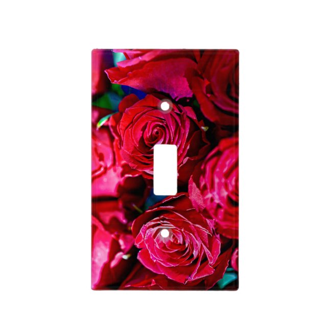 Nice Bunch Of Red Roses Light Switch Cover (Front)