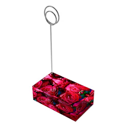 Nice Bunch Of Red Roses Place Card Holder