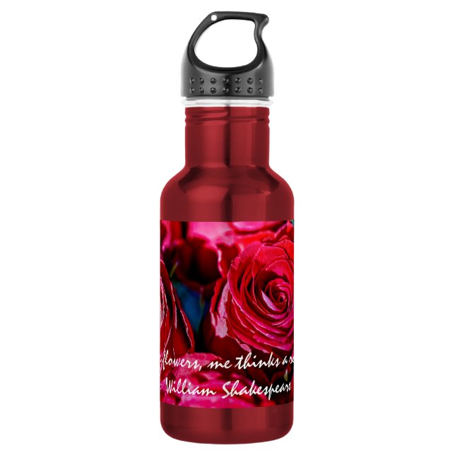 Nice Bunch Of Red Roses Stainless Steel Water Bottle (Front)