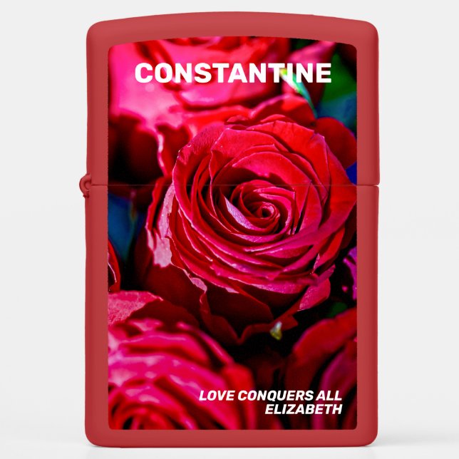 Nice Bunch Of Red Roses Zippo Lighter (Front)