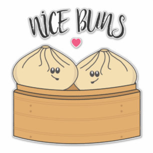 Nice Buns Cheeky Chat Up Dumplings Food Pun Sticker