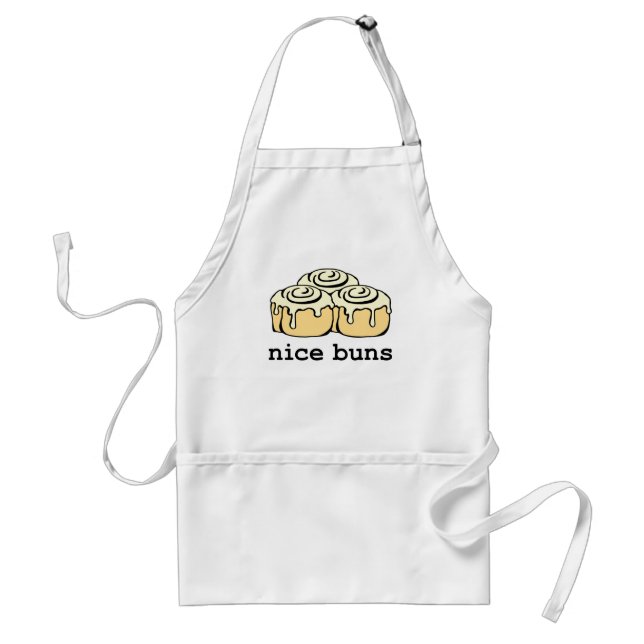 Nice Buns Cinnamon Roll Funny Cartoon Design Adult Apron (Front)