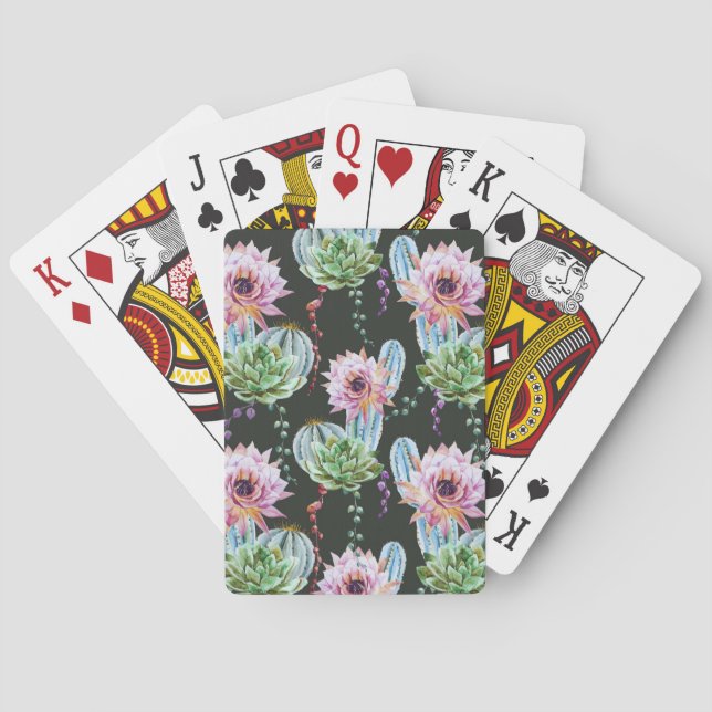 Nice Cactus Pattern Poker Cards (Back)