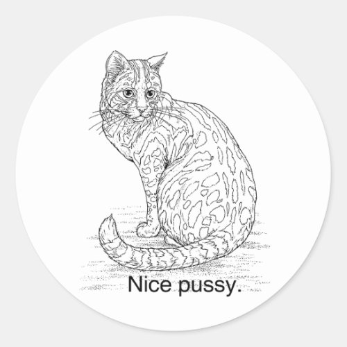 NICE CAT CLASSIC ROUND STICKER