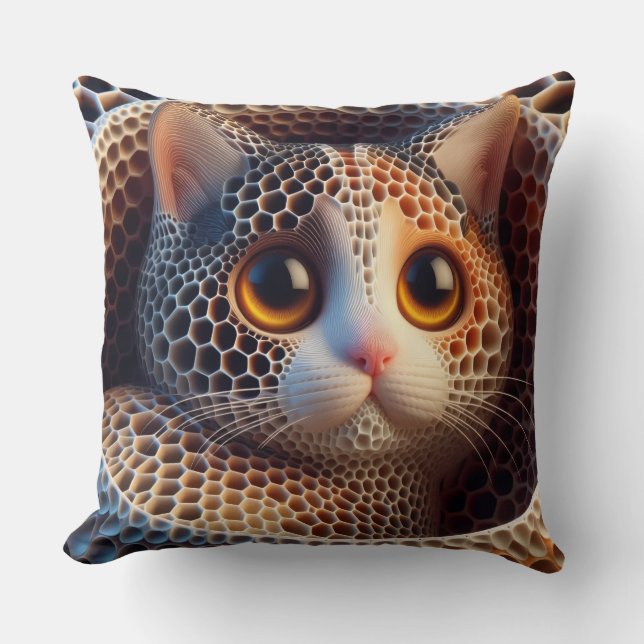 Nice CatThrow Pillow (Front)