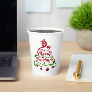 Nice christmas tree ornaments party PAPER CUPS