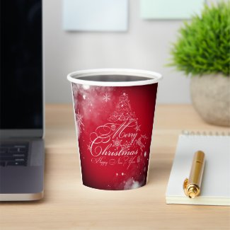 Nice christmas tree typography Paper cup