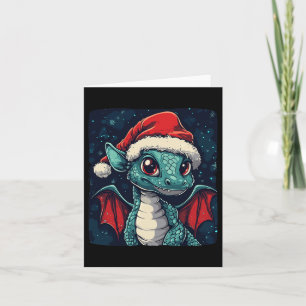 Nice Christmas Wishes From A Cute Festive Dragon  Card