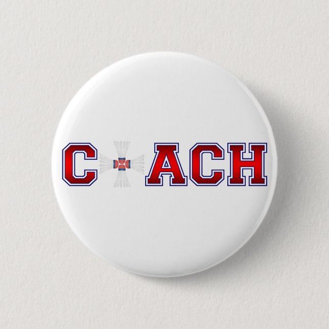 Nice Coach Badminton Insignia Pinback Button (Front)