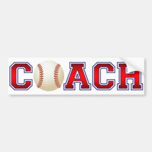 Nice Coach Baseball Insignia Bumper Sticker