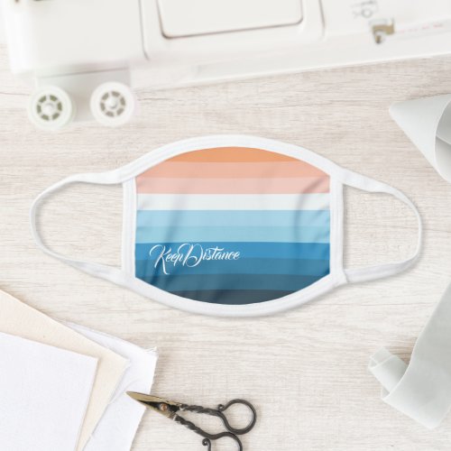 Nice Color Gradient Striped Pattern Keep Distance  Face Mask