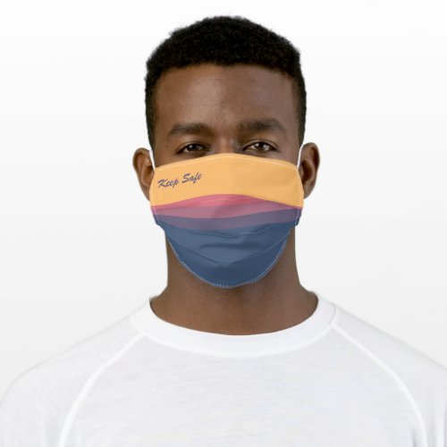 Nice Colorful Gradient Stripes Pattern Keep Safe   Adult Cloth Face Mask