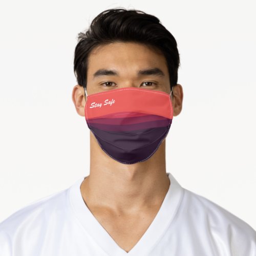 Nice Colorful Gradient Stripes Pattern Stay Safe   Adult Cloth Face Mask