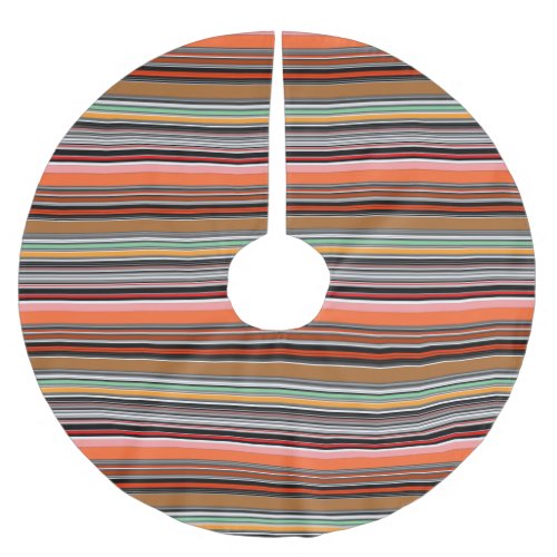 Nice colorful stripes brushed polyester tree skirt