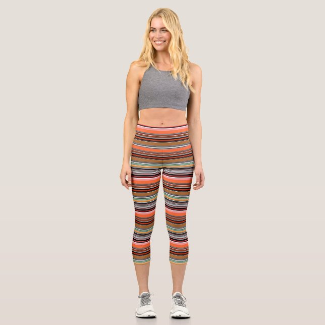 Nice colorful stripes capri leggings (Front)