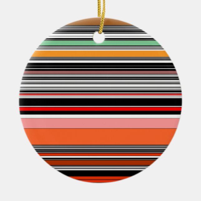 Nice colorful stripes ceramic ornament (Front)