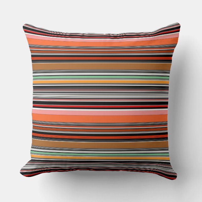 Nice colorful stripes throw pillow (Front)