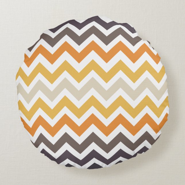Nice colorful zigzag pattern round pillow (Back)