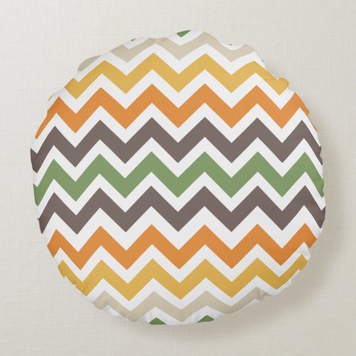 Nice colorful zigzag pattern round pillow