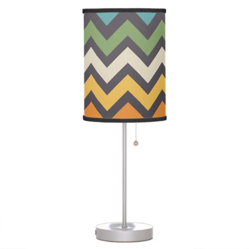 Nice colorful zigzag pattern round pillow table lamp