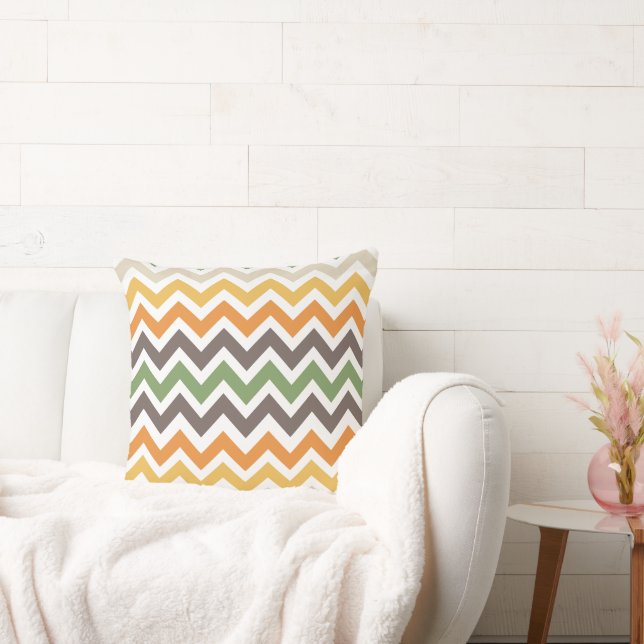 Nice colorful zigzag pattern throw pillow (Couch)